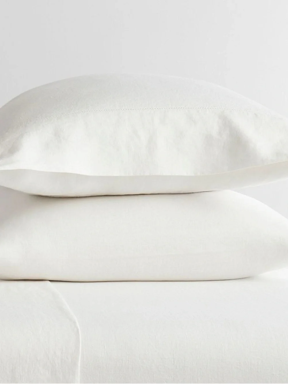 Pottery Barn Belgian Flax Linen Hemstitch Pillowcases - Set Of 2 Standard